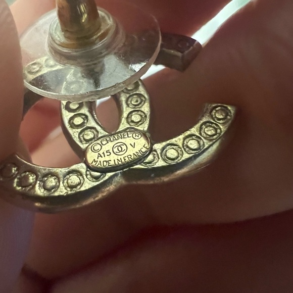 CHANEL Classic Gold CC Crystal Stud Earrings - Picture 5 of 9